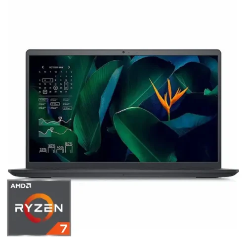 Dell Vostro 15 3515, AMD Ryzen 7 - 3700U, 8GB RAM, 512GB SSD, AMD Radeon Graphics, 15.6 inch FHD - Carbon Black, in front side with processor logo