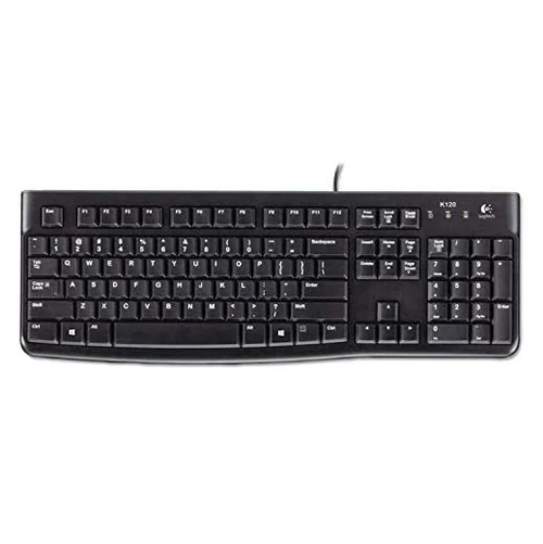 Logitech K120 Keyboard Arabic layout - Black, in front side