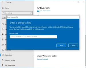 how to activate windows 10 pro by enter activation key