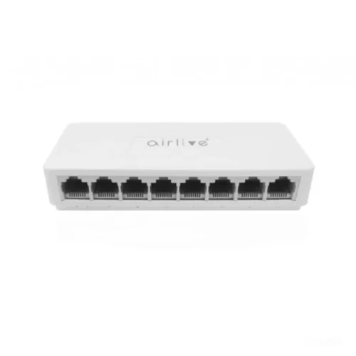 AirLive Desktop Switch 8 Ports 10/100 Mbps, Live-8E - White