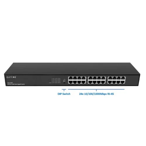 Airlive 24-Port Gigabit Switch 1000Mbps , Live-24GT, in front side with specs