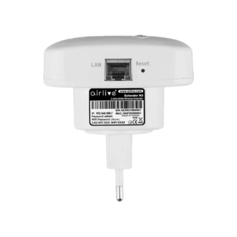 Airlive N3 Wireless Range Extender With Antenna, 2.4GHz - White specs