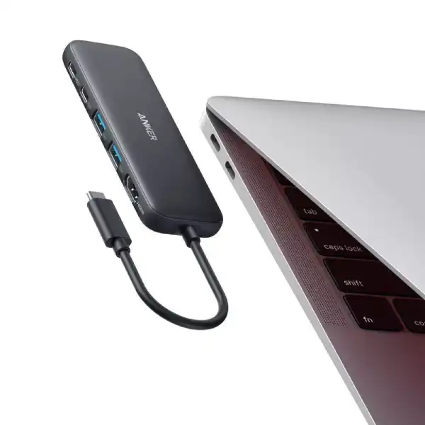 Anker 332 Hub 5 in 1 USB-C Connector, A8355H1 - Black 4