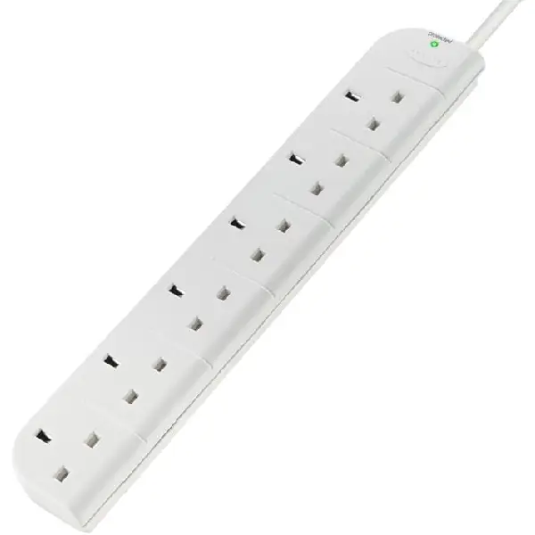 Belkin 6-Socket Power Extension 3m - White from angle