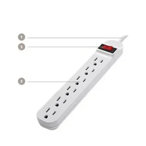 Belkin 6-Socket Power Extension 3m - White Belkin 6-Socket Power Extension 3m - White in front side