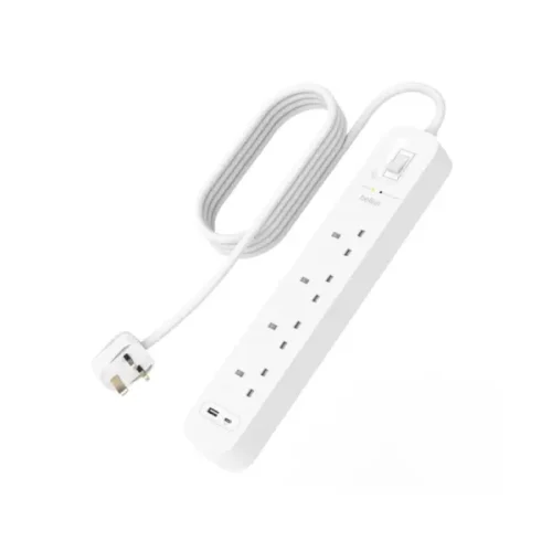 Belkin Connect Surge Protector With USB-C & USB-A Ports (4 outlets With 1 USB-C USB-A) from angle