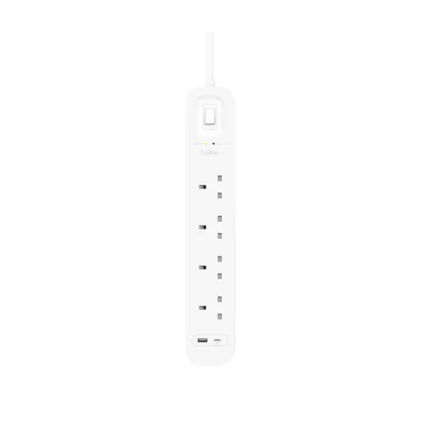 Belkin Connect Surge Protector With USB-C & USB-A Ports (4 outlets With 1 USB-C USB-A) in front side