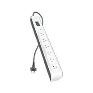 Belkin Surge master Surge Protector 6 Way Outlet 2m - White from left side