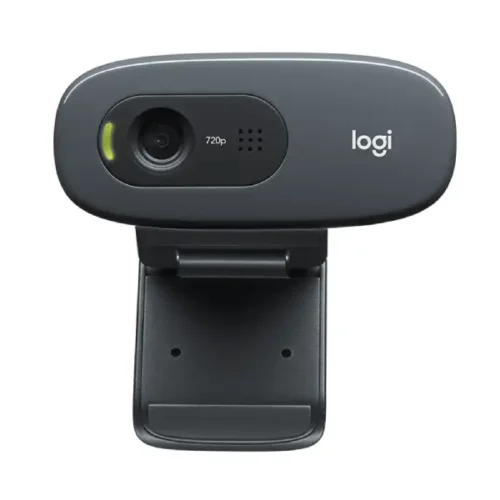 Logitech C270 Widescreen HD Webcam – Black, in front side