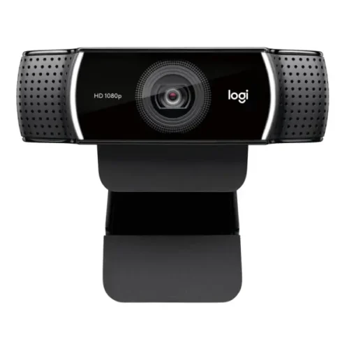 Logitech C922 Pro Stream Full HD Webcam with Mic and Adjustable Tripod in front side