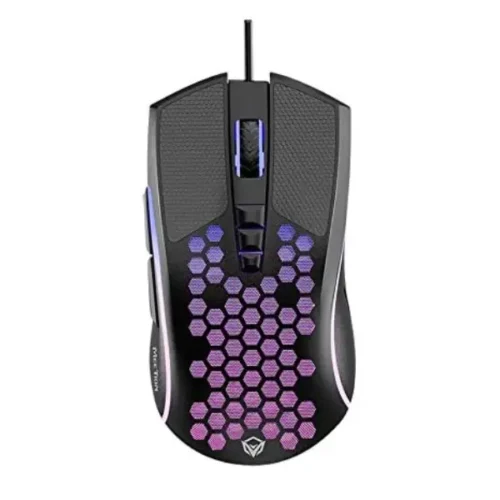 Meetion MT-GM015 Lightweight Honeycomb Wired Gaming Mouse - Black from above