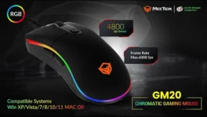 Meetion MT-GM20 Chromatic Wired Gaming Mouse - Black, specs