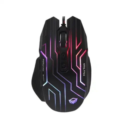 Meetion MT-GM22 Dazzling Wired Gaming Mouse - Black, from above