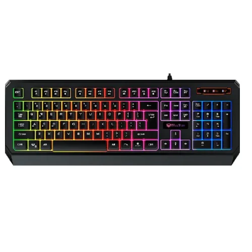 Meetion MT-K9320 Rainbow Backlit Arabic Wired Gaming Keyboard - Black from above