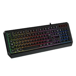 Meetion MT-K9320 Rainbow Backlit Arabic Wired Gaming Keyboard - Black from angle2