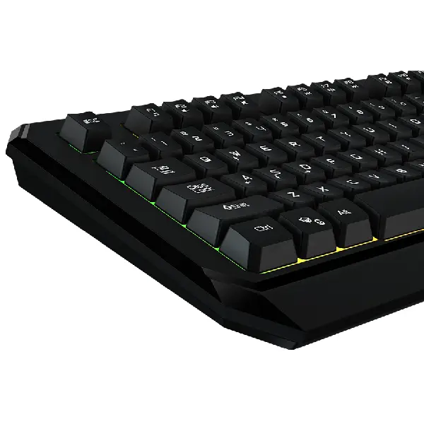 Meetion MT-K9320 Rainbow Backlit Arabic Wired Gaming Keyboard - Black from left side