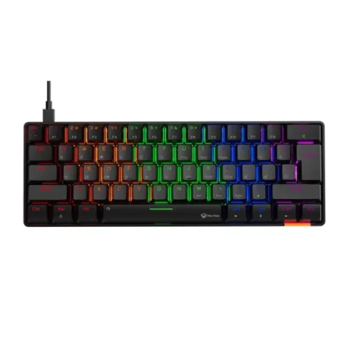 Meetion MT-MK005 60% Blue switch Arabic Wired Mechanical Keyboard - Black from above