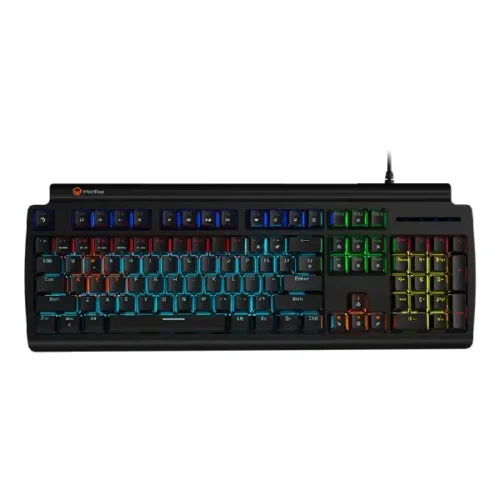 Meetion MT-MK600RD Red switch Arabic Wired Mechanical Keyboard - Black from above