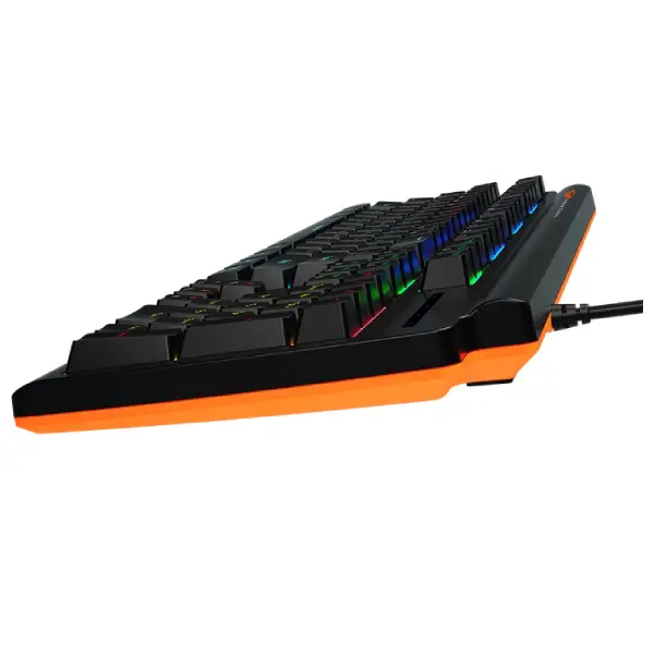 Meetion MT-MK600RD Red switch Arabic Wired Mechanical Keyboard - Black from right side