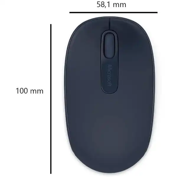 Microsoft Wireless Mobile Mouse 1850 - Dark Blue dimensions