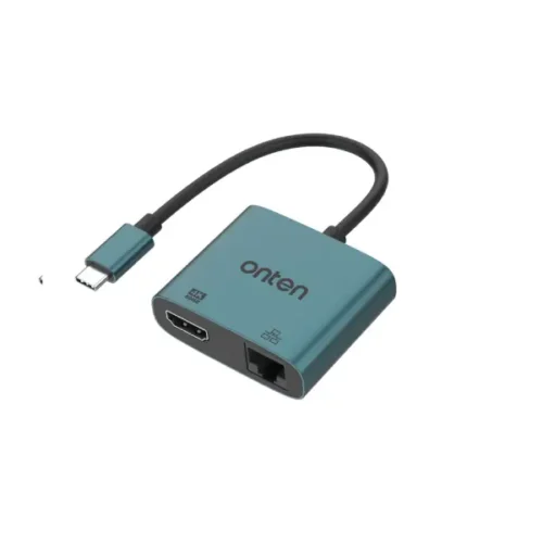 ONTEN OTN-UC288 2-in-1 USB-C to HDMI 4K Adapter - Green 1