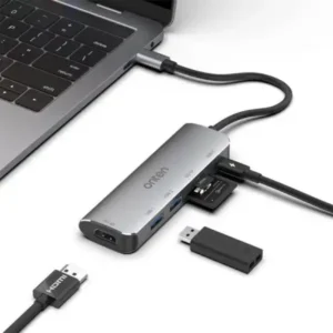 Onten 6 in 1 Type-C Multi-function Docking Station - OTN-95116D - Silver Ports 2