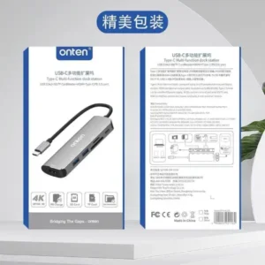 Onten USB -C Multi - function dock Station - OTN-95116D - Silver 4