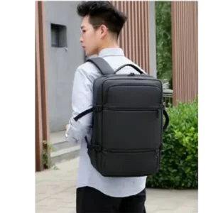 Rahala Laptop Backpack, 15.6 Inch, Water Resistant, RAL2026 - Black , Wear from Back 
