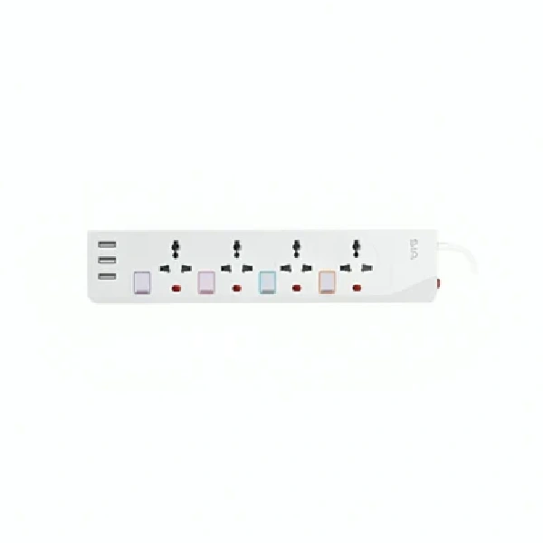 SIA 3 USB Auto Max 3.4A 4 Power Sockets - SI-PS002W - White 2