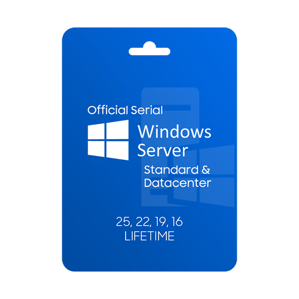 Windows Server Standard & Datacenter Lifetime Activation Key for 5PC (2025-2022-2019-2016)